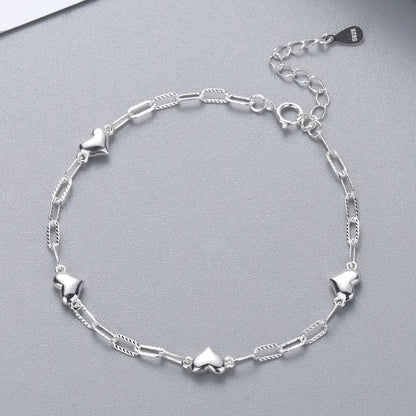 Polished Heart Link Bracelet