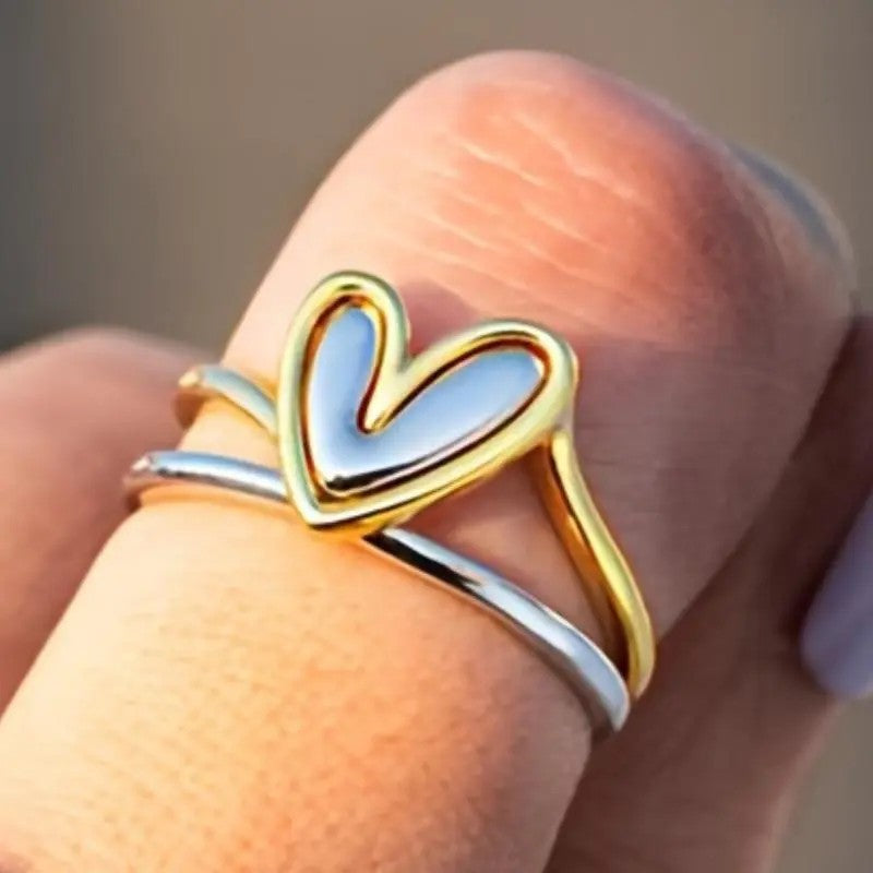 Two-Tone Heart Ring