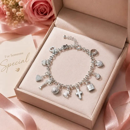 Multi-Charm Symbol Bracelet