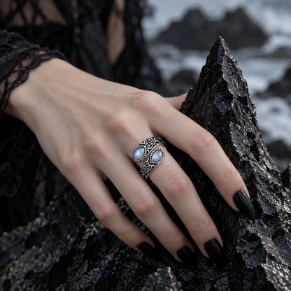 Floral Moonstone Ring