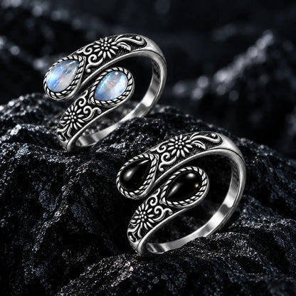 Floral Moonstone Ring