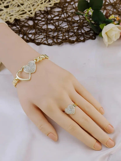 Interlocking Heart Link Jewelry Set