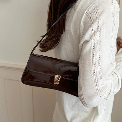 Glossy Burgundy Shoulder Bag