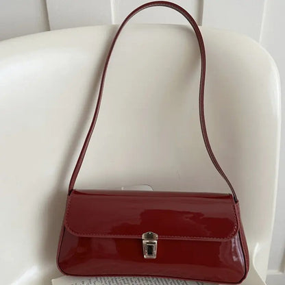 Glossy Burgundy Shoulder Bag