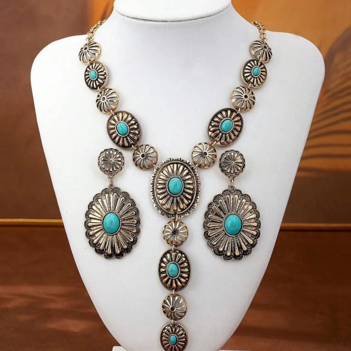 Turquoise Floral Statement Jewelry Set
