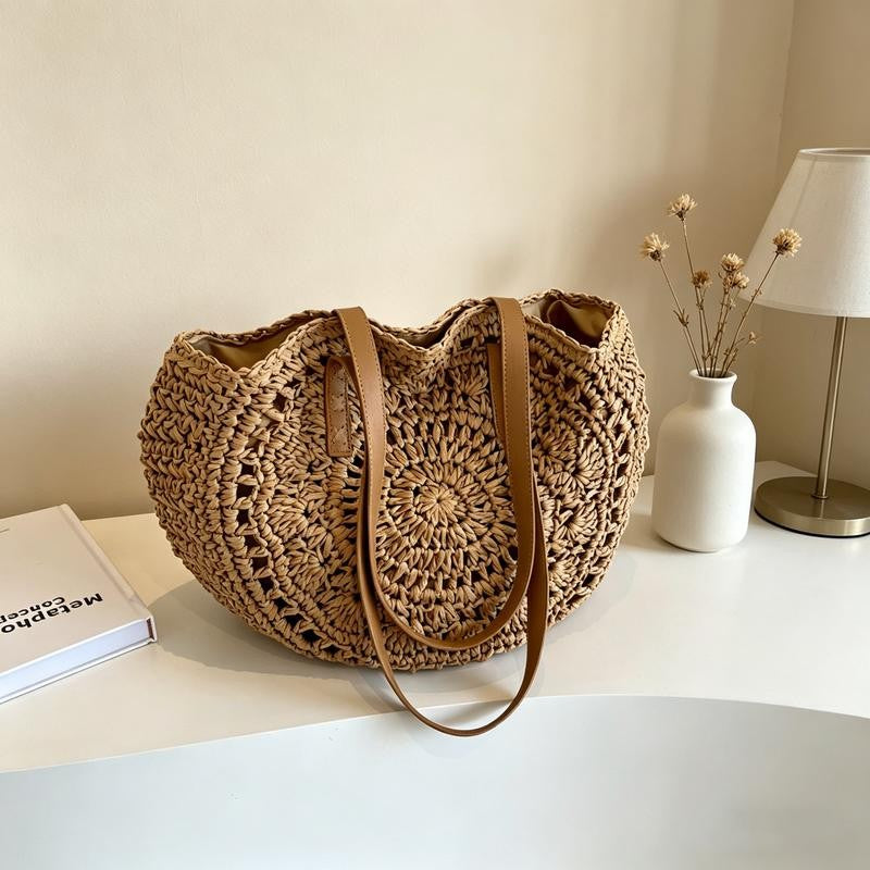 Woven Straw Tote Bag