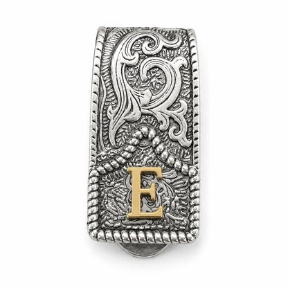 Western Scroll Initial Money Clip