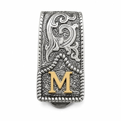 Western Scroll Initial Money Clip