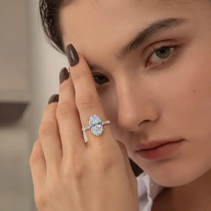 Oval Crystal Ring