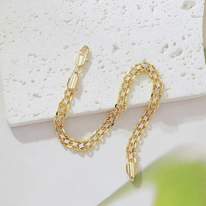 Tri-Color Enamel Link Bracelet