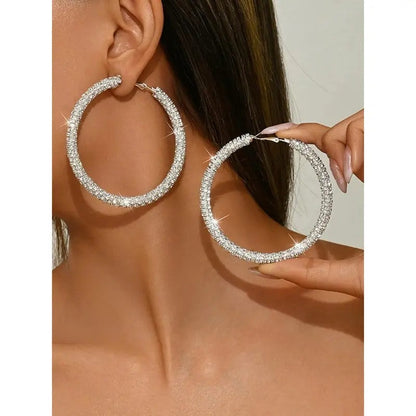 Full Crystal Circle Hoop Earrings