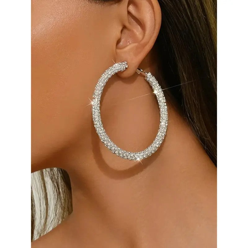 Full Crystal Circle Hoop Earrings