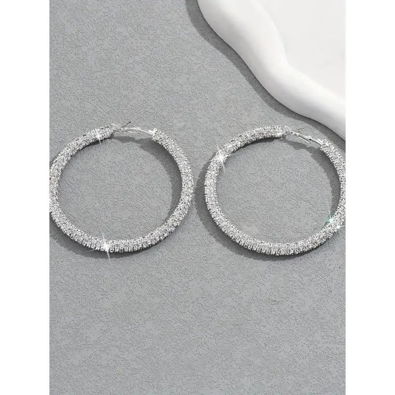 Full Crystal Circle Hoop Earrings