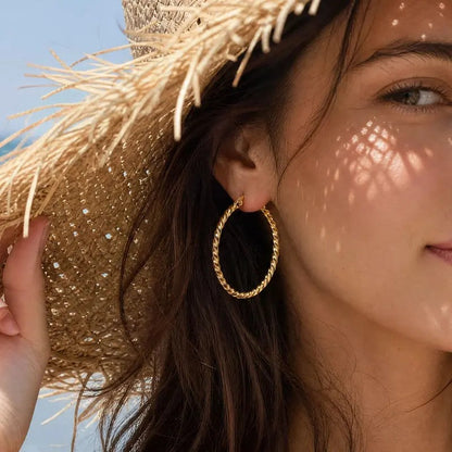 Twisted Rope Hoop Earrings