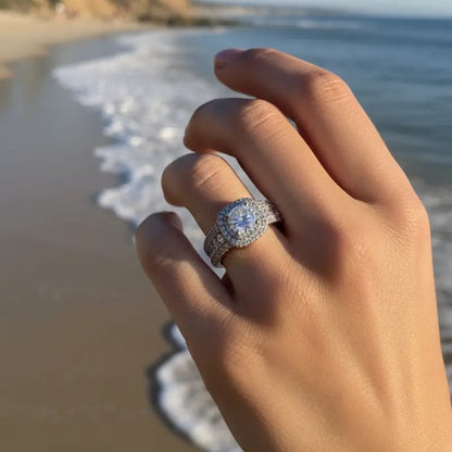 Cushion Halo Statement Ring