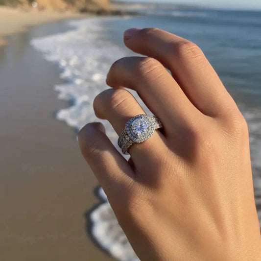 Cushion Halo Statement Ring
