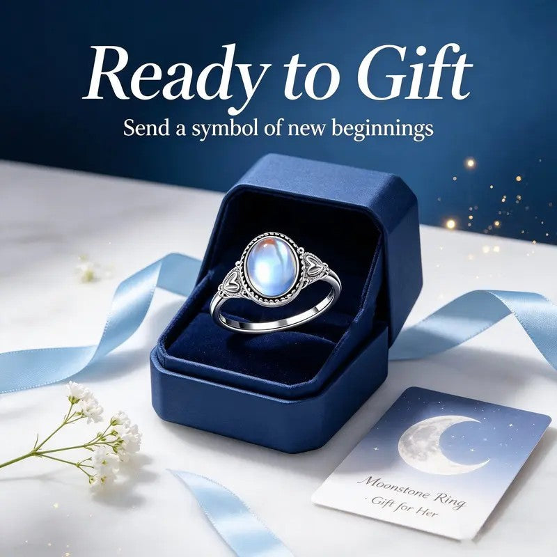 Oval Moonstone Statement Ring