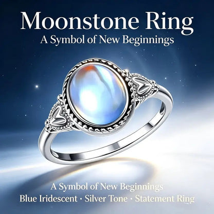 Oval Moonstone Statement Ring