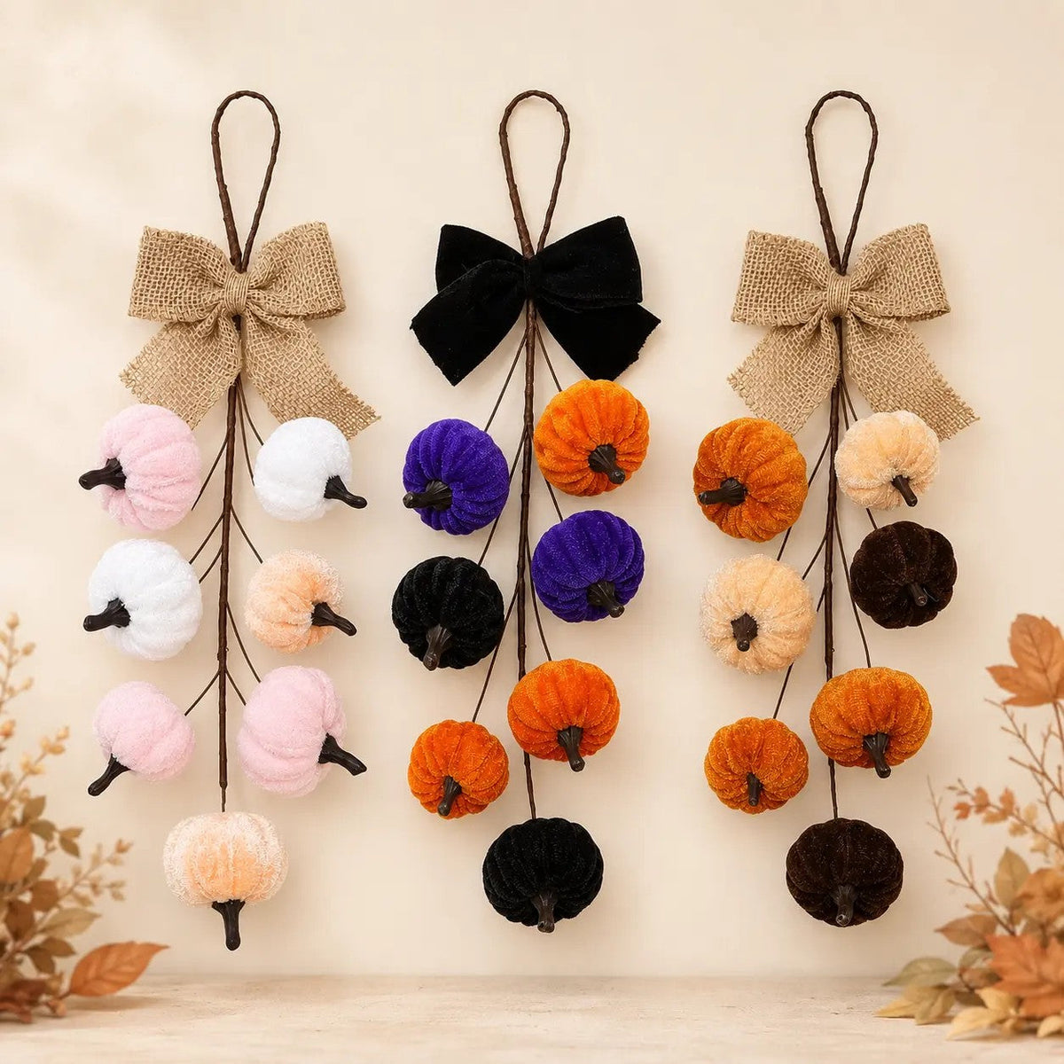2pc Rustic Pumpkin Wall Hanging