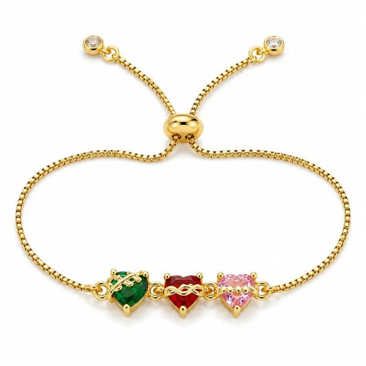 Tricolor Heart Bolo Bracelet