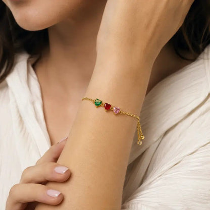 Tricolor Heart Bolo Bracelet