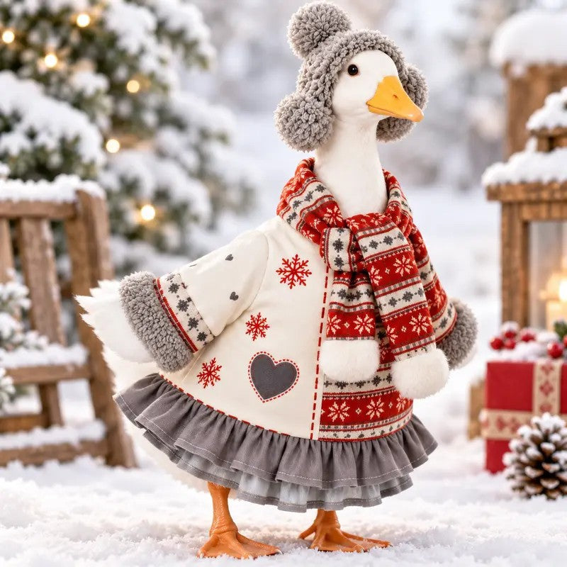 Winter Snowflake Goose Figurine