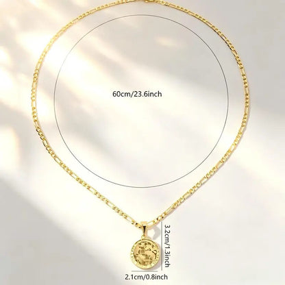 World Map Coin Necklace