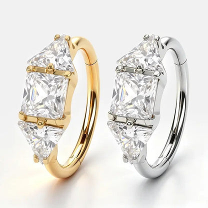 Crystal Hinged Hoop Ring