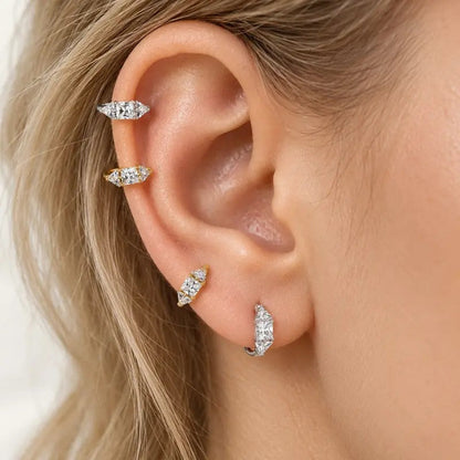 Crystal Hinged Hoop Ring