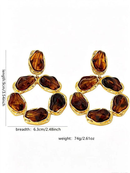 Amber Geometric Drop Earrings