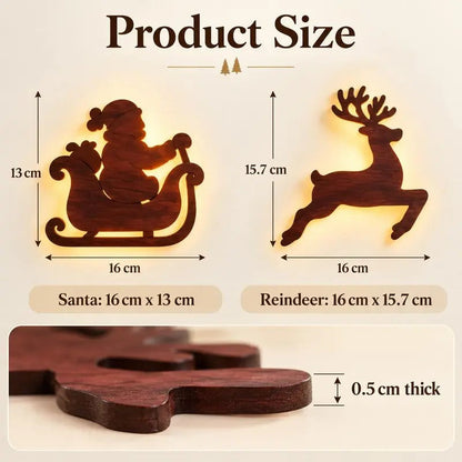 Santa Sleigh & Reindeer LED Wall Decor