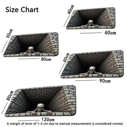 3D Skull Illusion Doormat
