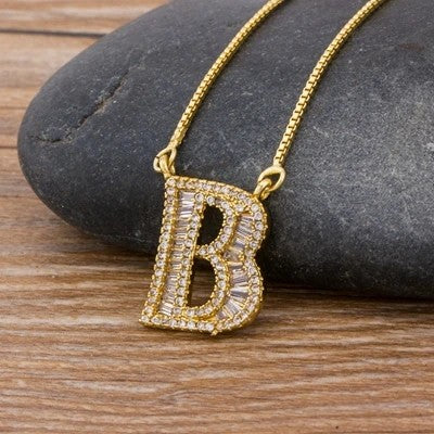 Crystal Letter R Necklace