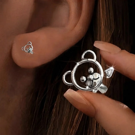 Bear Face Stud Earrings