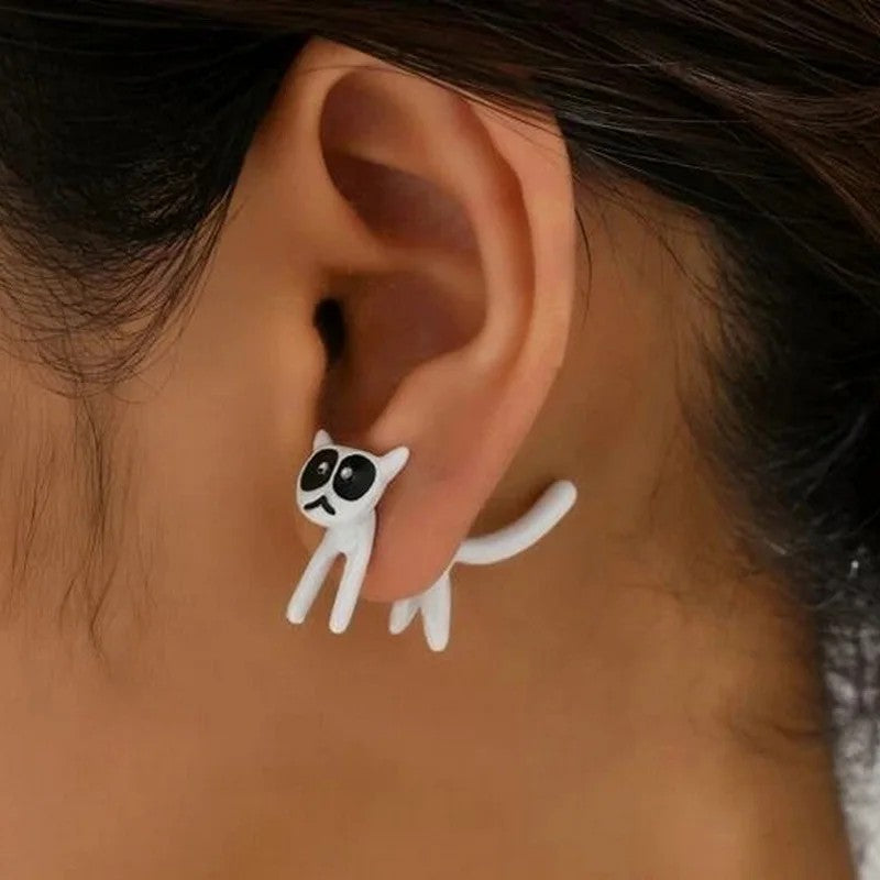 Climbing Black Cat Earrings