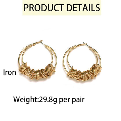 Coiled Wire Hoop Earrings