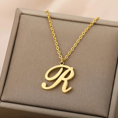 Script Letter Initial Necklace