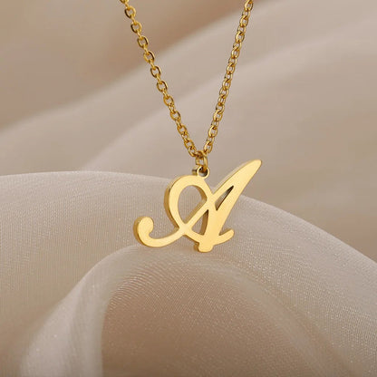Script Letter Initial Necklace