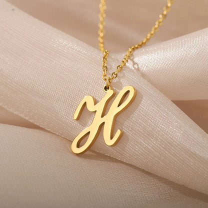 Script Letter Initial Necklace