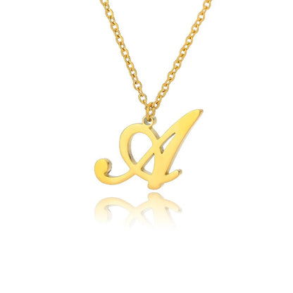 Script Letter Initial Necklace