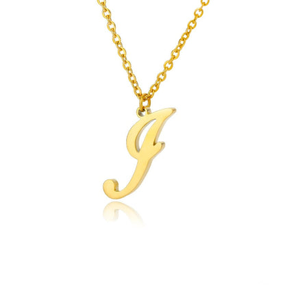 Script Letter Initial Necklace