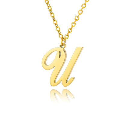 Script Letter Initial Necklace