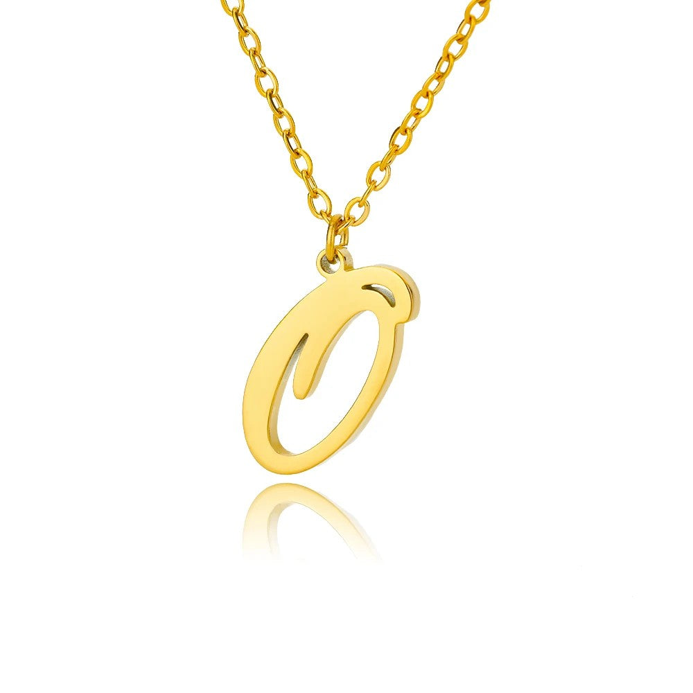 Script Letter Initial Necklace