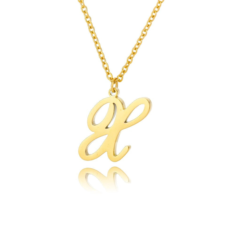 Script Letter Initial Necklace