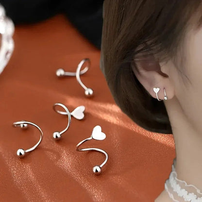 Heart Spiral Stud Earrings