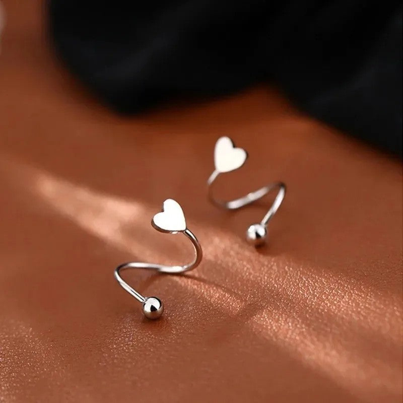 Heart Spiral Stud Earrings