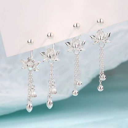 Lotus Tassel Earrings