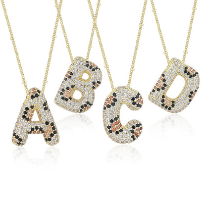 Crystal Initial Bubble Necklace