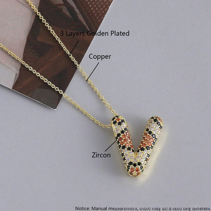 Crystal Initial Bubble Necklace