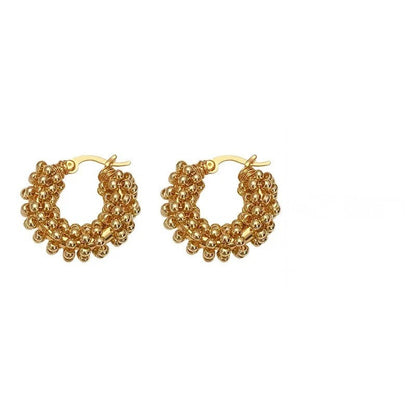 Cluster Bead Hoop Earrings